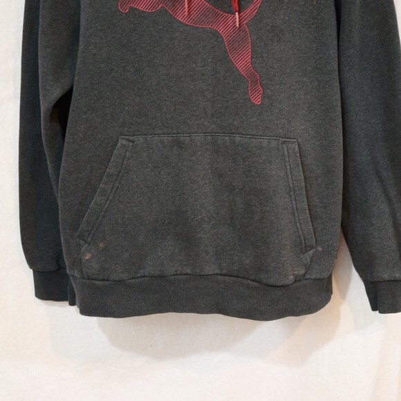 Puma Gray Graphic Logo Hoodie Sweatshirt  Athletic Athlesiure LG - Picture 7 of 12